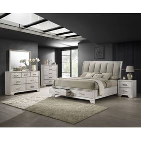 Crown Mark Jaymes White Mist 5pc Bedroom Set With Queen Bed