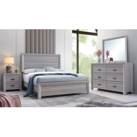 Crown Mark Adelaide Drift Wood 4pc Bedroom Set With King Bed