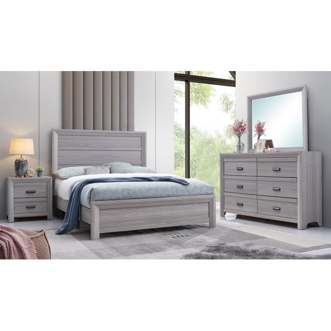 Crown Mark Adelaide Drift Wood 4pc Bedroom Set With King Bed CRW-B6710-K-BED-S2