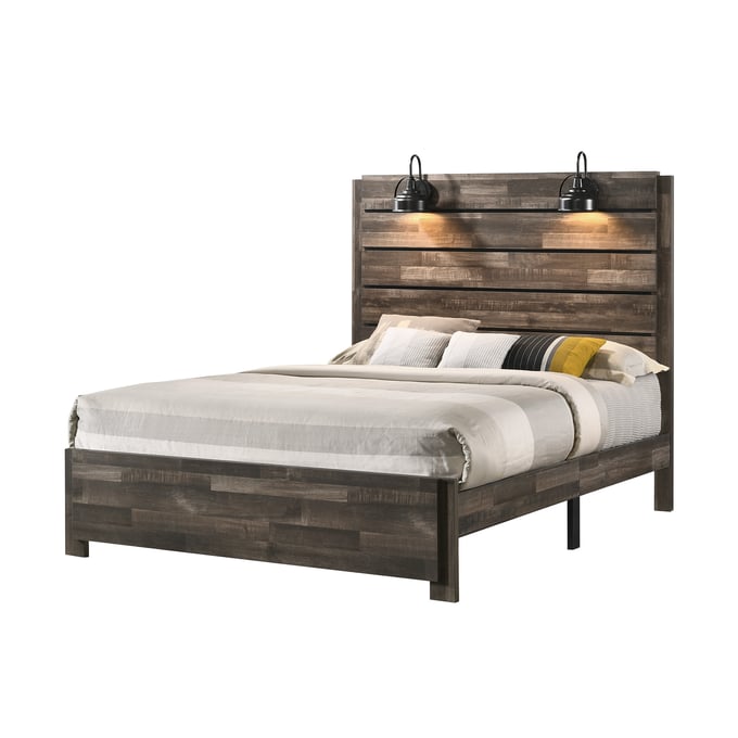 Crown Mark Carter Brown Queen Platform Bed CRW-B6800-Q-BED