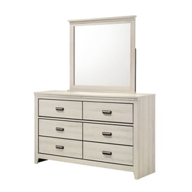 Crown Mark Carter White Dresser and Mirror