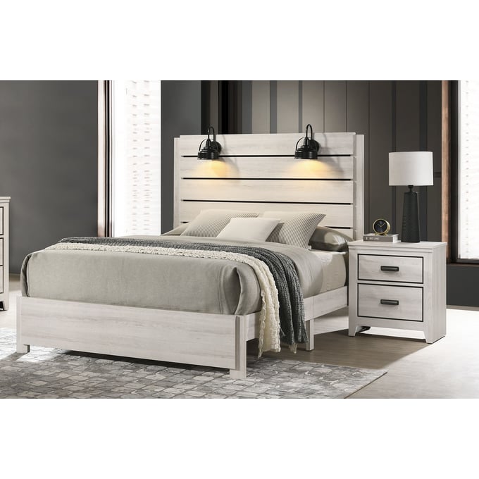 Crown Mark Carter White 2pc Bedroom Set With Queen Bed CRW-B6810-Q-BED-S1