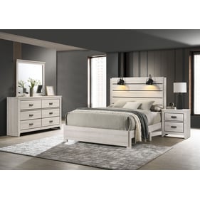 Crown Mark Carter White 4pc Bedroom Set With Queen Bed