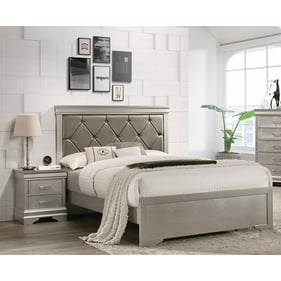 Crown Mark Amalia Champagne Silver 4pc Bedroom Set With Full Bed