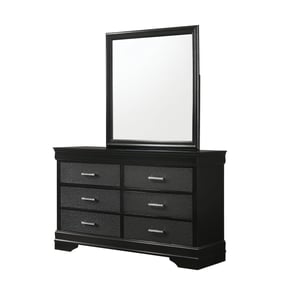 Crown Mark Amalia Black Dresser and Mirror