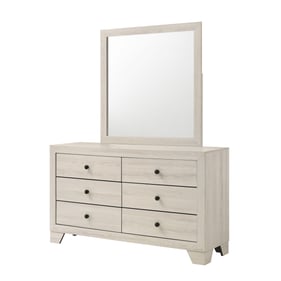 Crown Mark Atticus White Dresser and Mirror