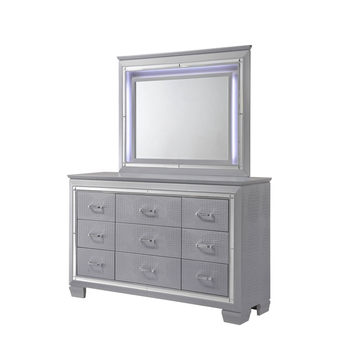 Crown Mark Lillian Dresser and Mirror CRW-B7100-DRMR