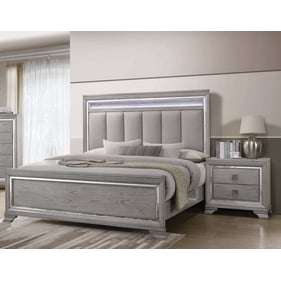 Crown Mark Vail Grey 4pc Bedroom Set With Queen Bed