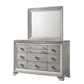 Crown Mark Vail Grey Dresser and Mirror