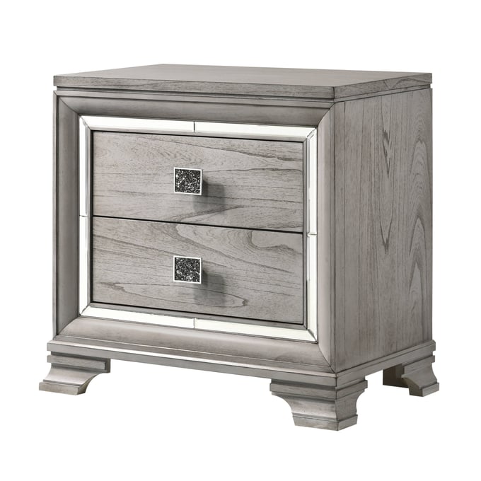 Crown Mark Vail Grey Night Stand CRW-B7200-2