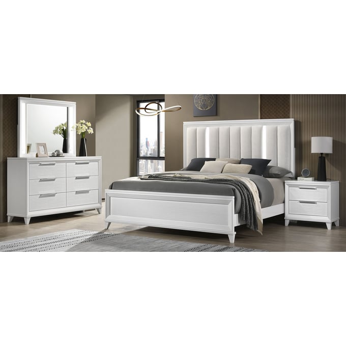 Crown Mark Cressida 4pc Bedroom Set With King Bed CRW-B7300-BR-S13