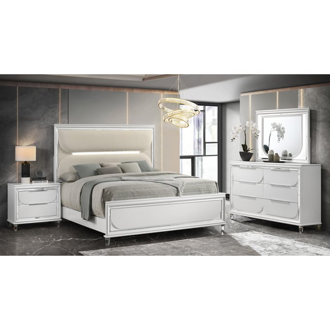 Crown Mark Eden 4pc Bedroom Set With King Bed CRW-B7400-BR-S4