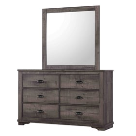 Crown Mark Coralee Grey Dresser and Mirror