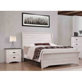 Crown Mark Coralee Chalk Grey 4pc Bedroom Set with Queen Bed