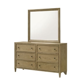 Crown Mark Sienna Antique Brown 7 Drawers Dresser And Mirror