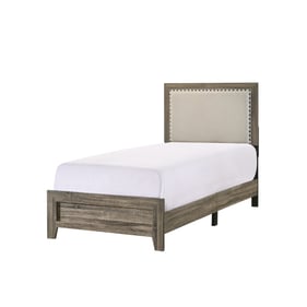 Crown Mark Millie Grey Twin Upholstery Bed