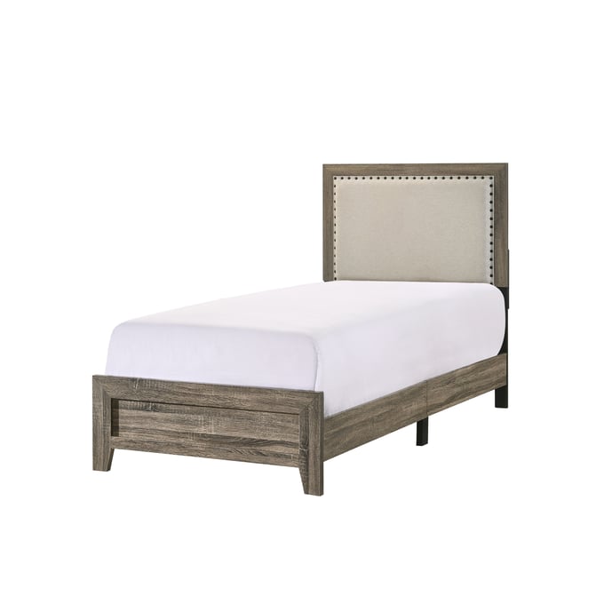 Crown Mark Millie Grey Twin Upholstery Bed CRW-B9205-T-BED