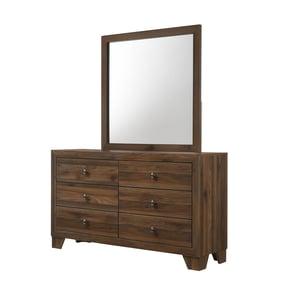 Crown Mark Millie Brown Cherry Dresser and Mirror