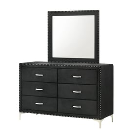 Crown Mark Lucinda Black Dresser and Mirror