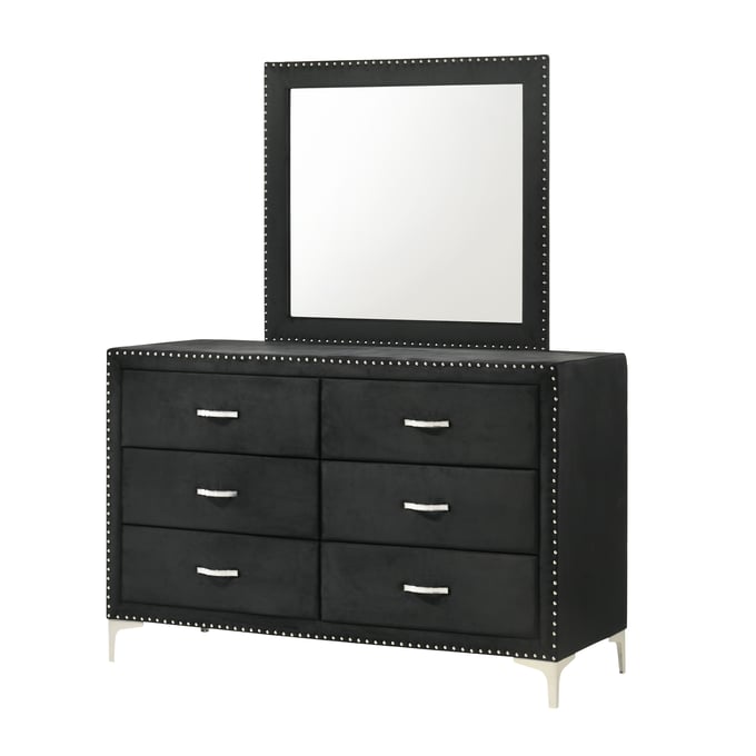 Crown Mark Lucinda Black Dresser and Mirror CRW-B9265-DRMR