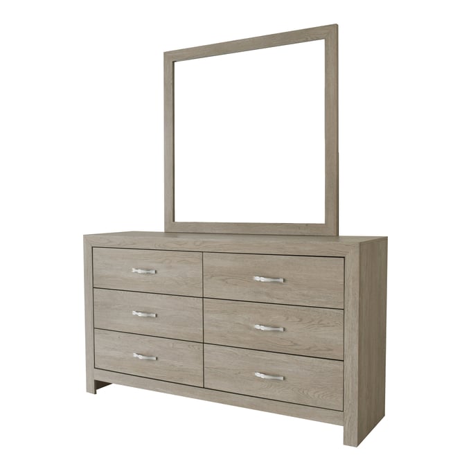 Crown Mark Jaylen Natural Dresser and Mirror CRW-B9270-DRMR