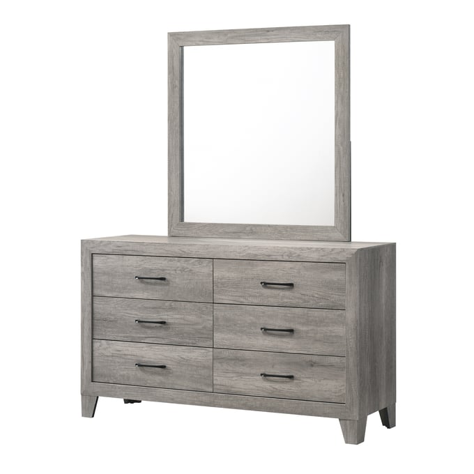 Crown Mark Hopkins Drift Wood Dresser and Mirror CRW-B9320-DRMR