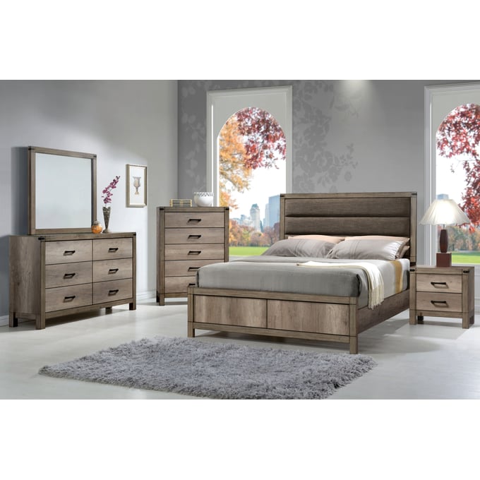 Crown Mark Matteo Melamine 5pc Bedroom Set With Full Bed CRW-B3200-F-5PC