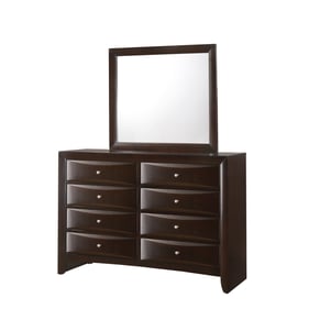 Crown Mark Emily Dark Cherry Dresser And Mirror