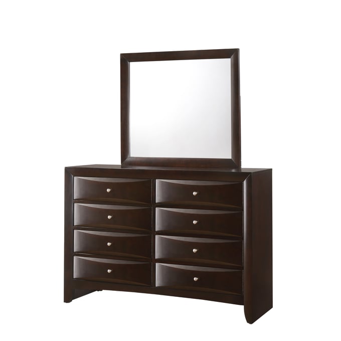 Crown Mark Emily Dark Cherry Dresser And Mirror CRW-B4260-DRMR