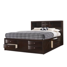 Crown Mark Emily Dark Cherry King Storage Bed