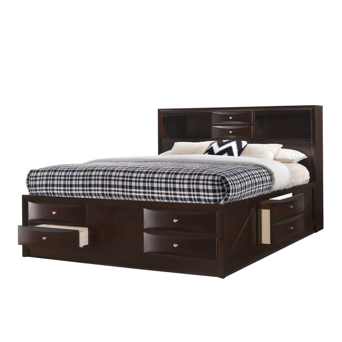 Crown Mark Emily Dark Cherry King Storage Bed CRW-B4265-K-BED