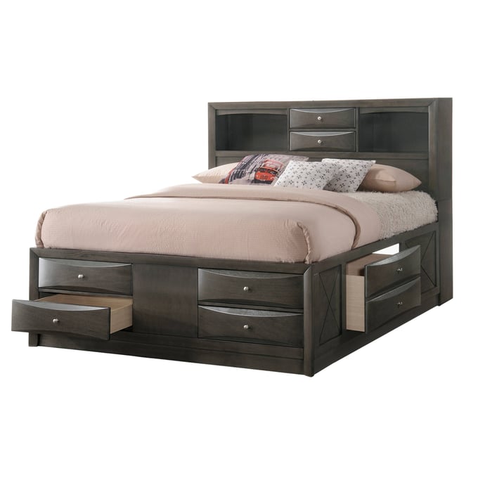 Crown Mark Emily Grey King Storage Bed CRW-B4275-K-BED