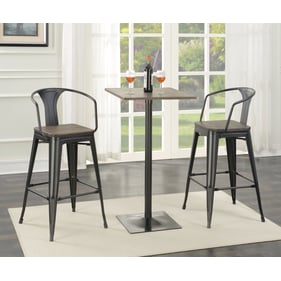 Coaster Furniture Cavalier Dark Elm Matte Black 3pc Bar Height Set