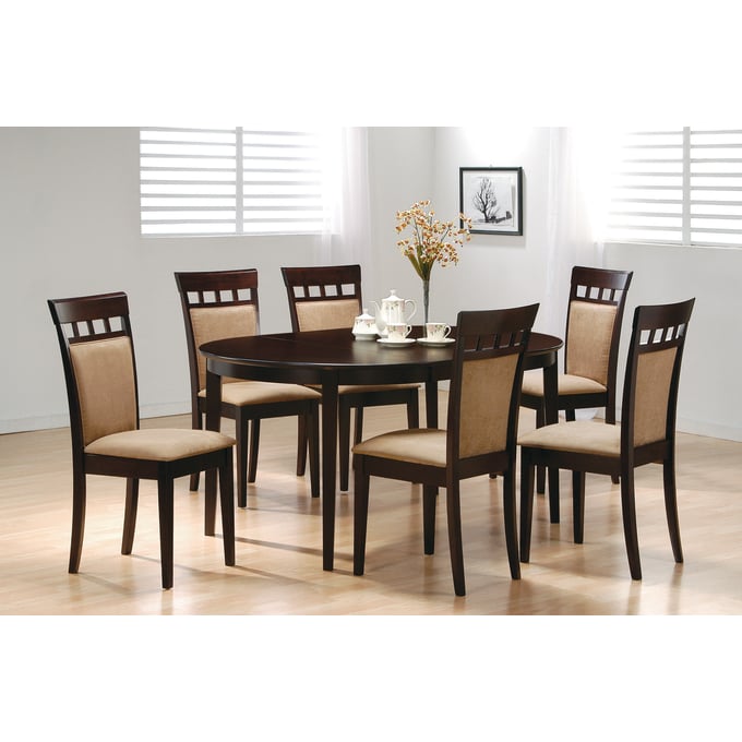 Coaster Furniture Gabriel Cappuccino Beige 7pc Dining Room Set CST-100770SET-2