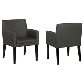 2 Coaster Furniture Catherine Charcoal Grey Black Dining Arm Chairs