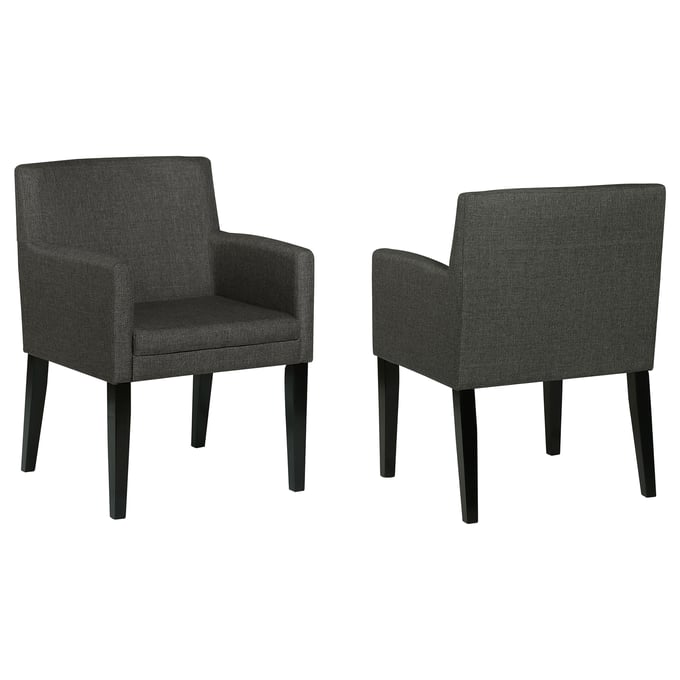 2 Coaster Furniture Catherine Charcoal Grey Black Dining Arm Chairs CST-106252