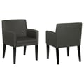 Catherine Upholstered Dining Arm Chair Charcoal Grey and Black (Set of 2)