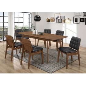 Coaster Furniture Redbridge Natural Walnut Black 7pc Dining Room Set