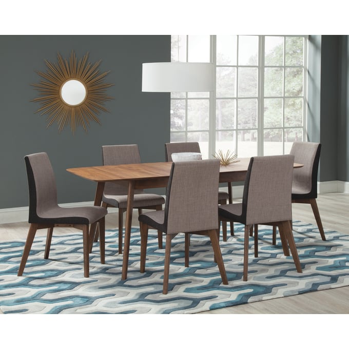 Coaster Furniture Redbridge Natural Walnut Grey 7pc Dining Room Set CST-10659-DR-S1