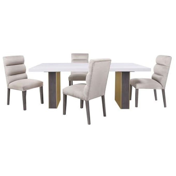 Coaster Furniture Carla White 5pc Dining Room Set CST-106651-DR-S1