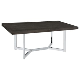 Coaster Furniture Benson Dark Oak Chrome Dining Table