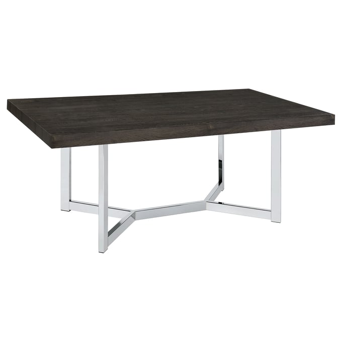 Coaster Furniture Benson Dark Oak Chrome Dining Table CST-107121