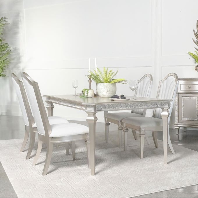 Coaster Furniture Evangeline Silver Oak 5pc Dining Room set CST-10755-DR-S2