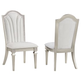 2 Coaster Furniture Evangeline Ivory Silver Oak Dining Side Chairs