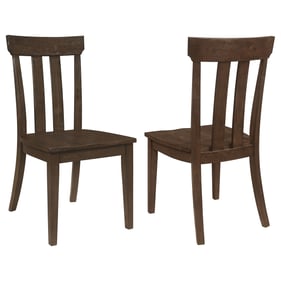 2 Coaster Furniture Reynolds Brown Oak Dining Side Chairs