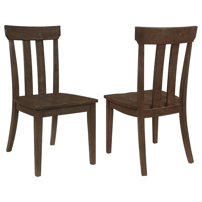 2 Coaster Furniture Reynolds Brown Oak Dining Side Chairs CST-107592