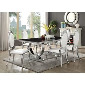 Coaster Furniture Antoine Creamy White Black 7pc Dining Room Set