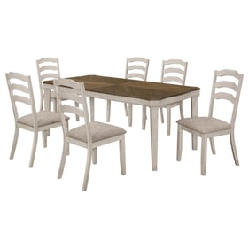 Coaster Furniture Ronnie Nutmeg Rustic Cream 7pc Dining Room Set