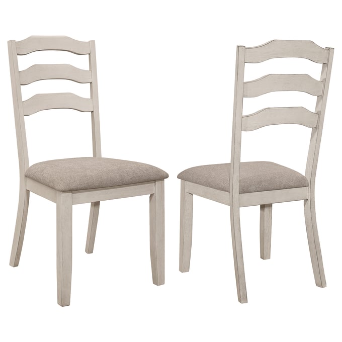 2 Coaster Furniture Ronnie Khaki Rustic Cream Dining Side Chairs CST-108052