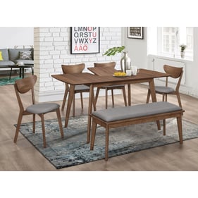 Coaster Furniture Alfredo Grey Natural Walnut 6pc Dining Room Set